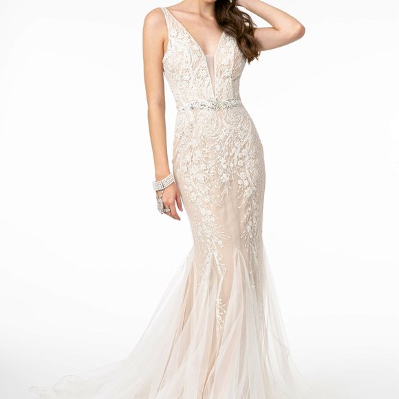 V-Neck Mermaid Long Dress GSGL2985